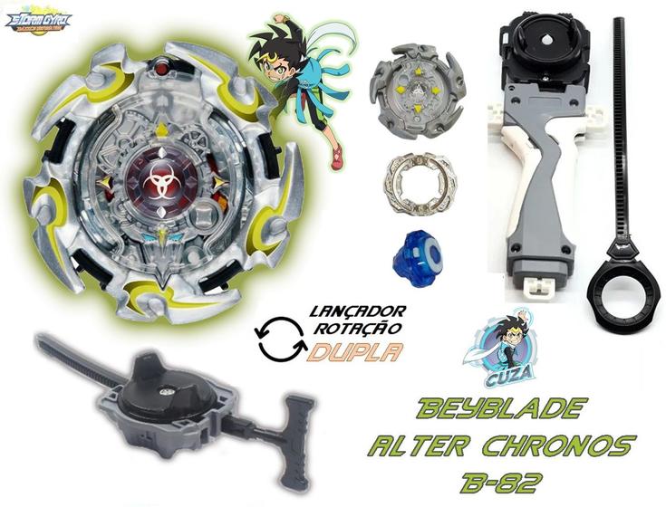 Beyblade Burst Alter Chronos 2 Lançador Grip Beyblader Kuza - Tornado ...