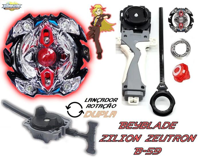 Imagem de Beyblade Burst C/ 2 Lançador Grip Zilion Zeutron Beyblader Zac