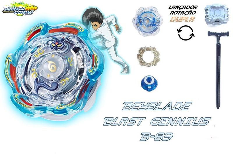 Imagem de Beyblade Burst C/Lançador Dupla Rotação Blast Gennius Beyblader Joshua