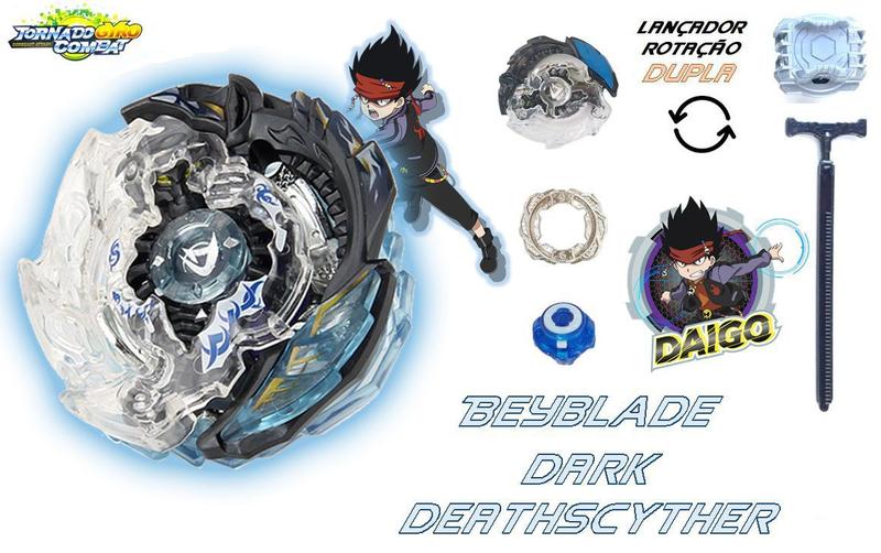 Imagem de Beyblade Burst C/Lançador Dupla Rotação Killer Deathscyther Beyblader Daigo