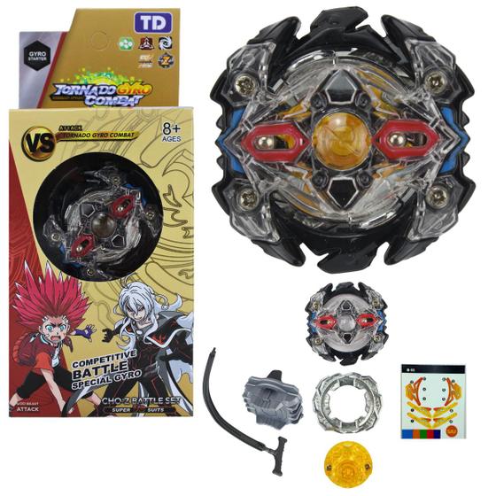 Imagem de Beyblade Burst Com Lançador Adesivos Plástico e Metal Top