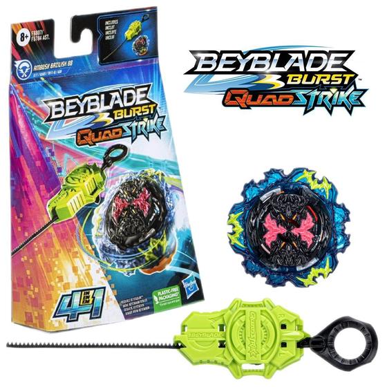 Imagem de Beyblade C/ Lançador Burst QuadStrike Pião Ambush Bazilisk