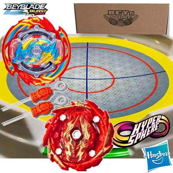 Imagem de Beyblade Glyph Dragon D5 +  Bushi Ashindra A5 + Arena Batalha - Hasbro