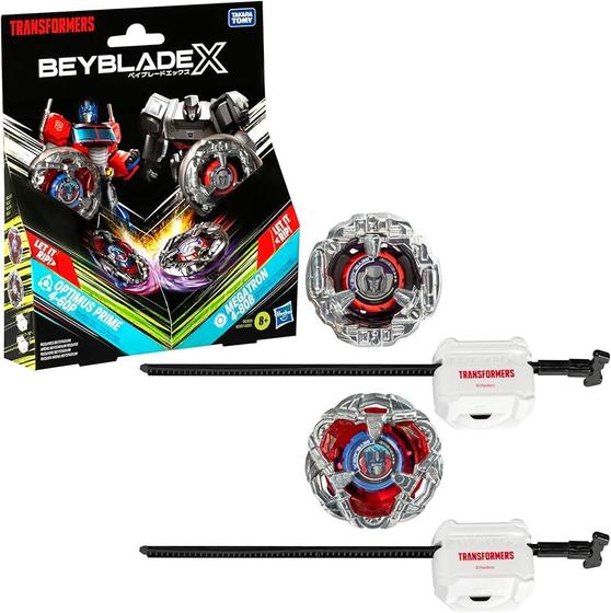 Imagem de Beyblade X Transformers Optimos Prime Versos Megatron C/2un - Hasbro