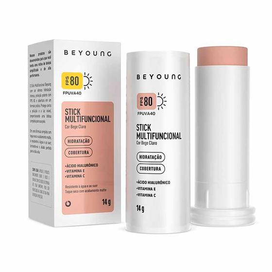 Imagem de Beyoung Stick Multifuncional FPS 80 Cor Bege Claro 14g