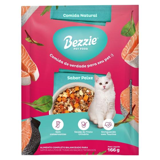 Imagem de Bezzie Alimento Completo Comida Natural Gatos Peixe 166g