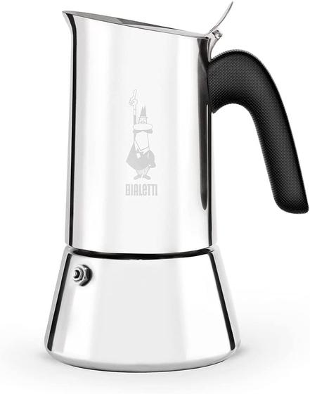 Imagem de Bialetti - Nova Indução de Vênus, Cafeteira Stovetop, Adequado para todos os Tipos de Hobs, 18/10 Aço, 4 Xícaras (5.7 Oz), Alumínio, Prata