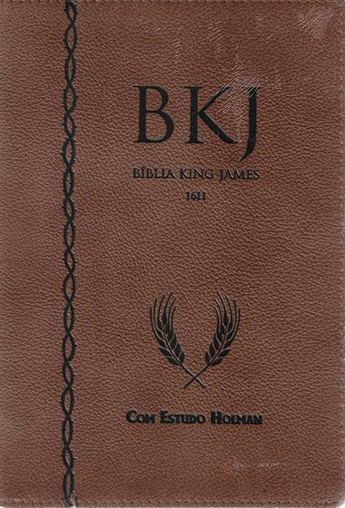 Bíblia 1611 King James Estudo Holman Couro Legitimo Marrom Menor preço em Bíblia 1611 King James Estudo Holman Couro Legitimo Marrom