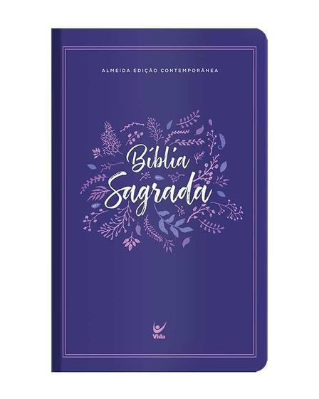 Imagem de Biblia AEC - Letra Gigante - Capa Roxo Folhas