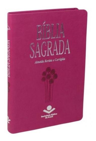 Imagem de Bíblia Almeida Revista Corrigida Ultra Slim Fina Rosa Luxo
