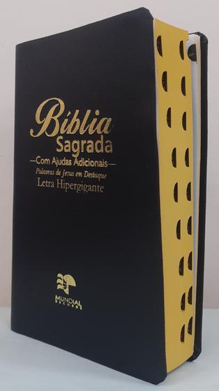 Biblia Almeida Revista E Corrigida Letra Hipergigante - Capa Luxo Preta Menor preço em Biblia Almeida Revista E Corrigida Letra Hipergigante - Capa Luxo Preta