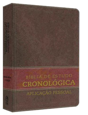 Imagem de Biblia de estudo cronológica aplicação pessoal - rc -  tarja marrom - cpad