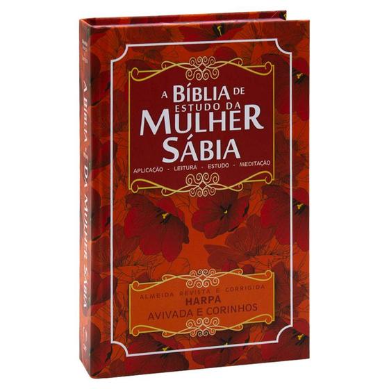 Imagem de Bíblia de Estudo da Mulher Sábia  Jfa  Capa Dura  Arc  Modelo 10 - Floral Laranja