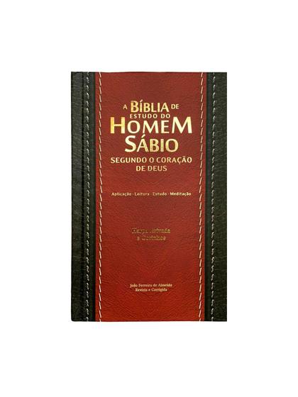Bíblia de Estudo do Homem Sábio Segundo o Coração de Deus ARC Harpa Capa Dura Preta e Vermelha Menor preço em Bíblia de Estudo do Homem Sábio Segundo o Coração de Deus ARC Harpa Capa Dura Preta e Vermelha