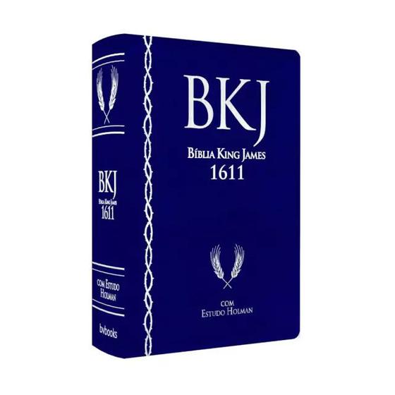 Imagem de Bíblia De Estudo King James 1611 Luxo Azul Estudos Holman Bv - BV BOOKS