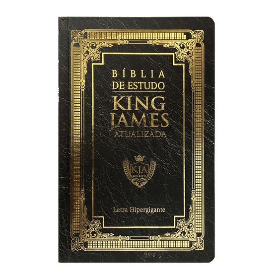 Imagem de Bíblia de Estudo King James Atualizada  Letra Hipergigante  Capa Dura  Gold