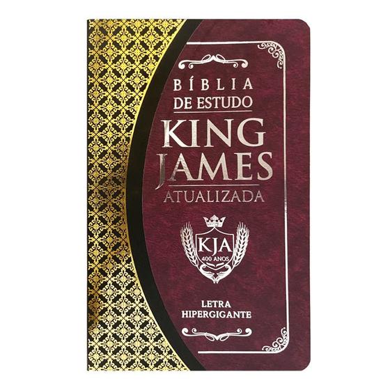 Imagem de Bíblia de Estudo King James Atualizada  Letra Hipergigante  Capa PU  Vinho e Preta