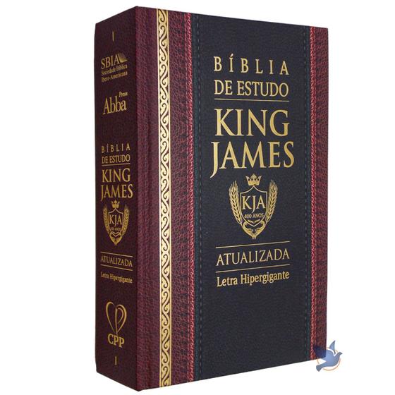 Imagem de Bíblia de Estudo King James KJA Capa Dura cor Bordô e Preta