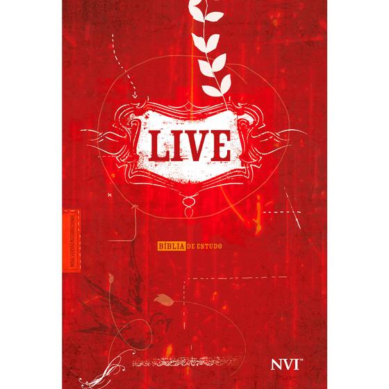 Imagem de Biblia de estudo live nvi luxo estampada vermelha