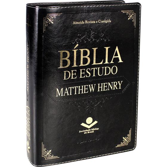 Imagem de Bíblia de Estudo Matthew Henry  Letra Normal  ARC  Capa Preta Luxo