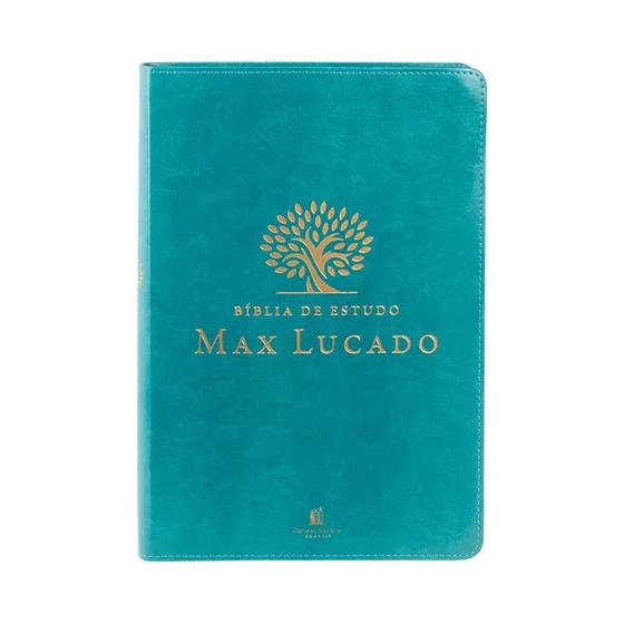 Imagem de Bíblia de Estudo Max Lucado  NAA  Leitura Perfeita  Capa Luxo Verde