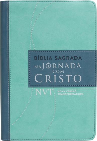 Imagem de Bíblia de Estudo  NVT  Letra Normal  Capa Sintética  Na Jornada com Cristo  Verde