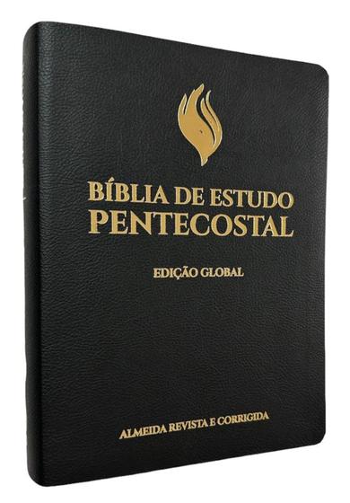 Imagem de Bíblia De Estudo Pentecostal Grande Edição Global - Capa Luxo Preta