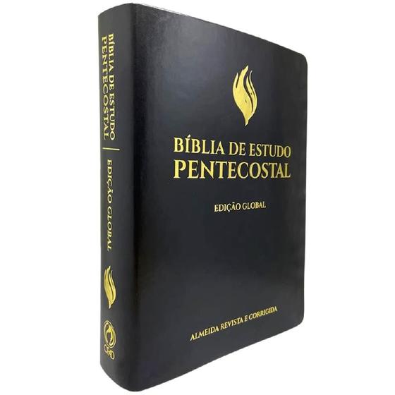 Imagem de Bíblia De Estudo Pentecostal Grande Luxo Preta Edição Global