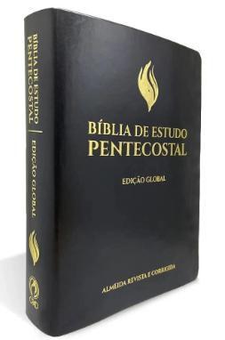 Imagem de Bíblia de Estudo Pentecostal Grande Luxo Preta Edição Global