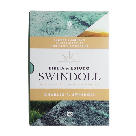 Imagem de Bíblia de Estudo Swindoll: NVT - Capa Aqua