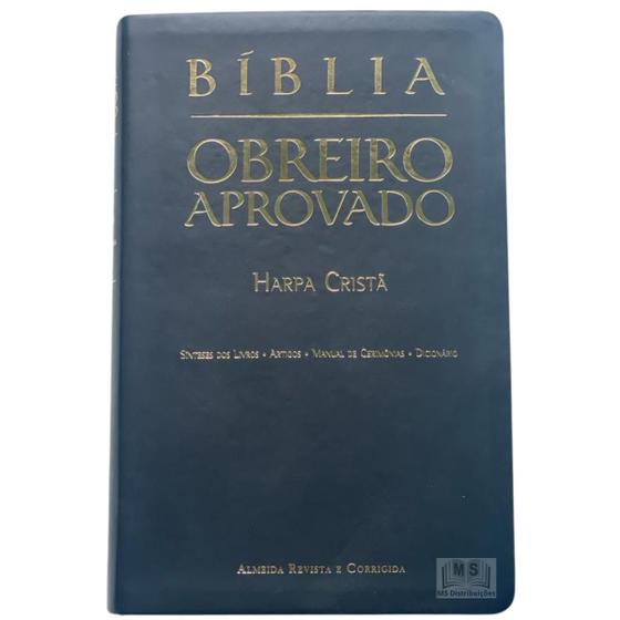 Imagem de Bíblia do Obreiro Aprovado com Harpa Cristã Manual de Cerimonias Dicionário Versão Almeida Revista e Corrigida ARC Preto