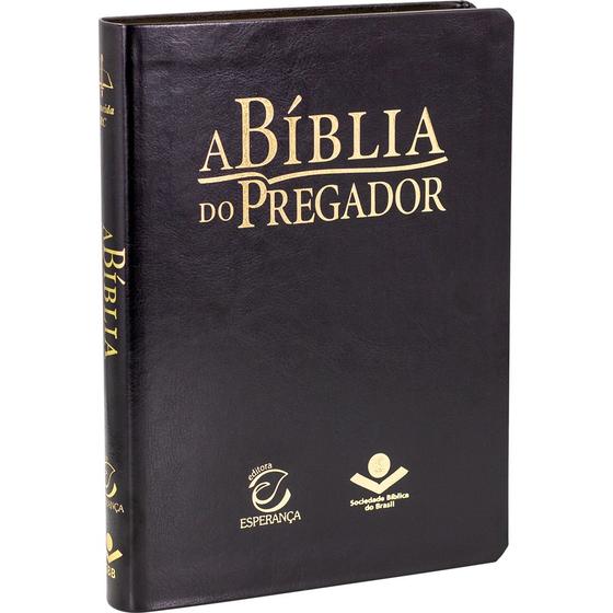 Imagem de  Bíblia do Pregador Preta   Grande  Sem índice  Flexível PU  ARC