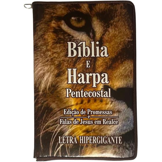 Imagem de Bíblia e Harpa Pentecostal - Letra HiperGigante - com Zíper