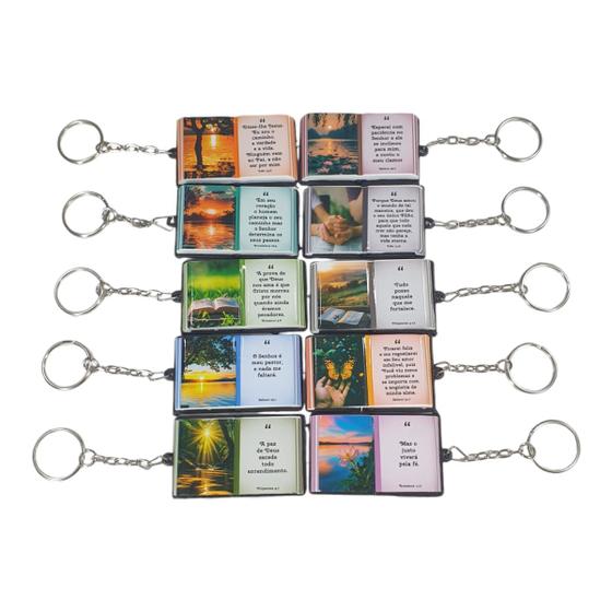 Imagem de Bíblia Em Chaveiro Com Salmos Sortidos Personalizado Com 10 Unidades