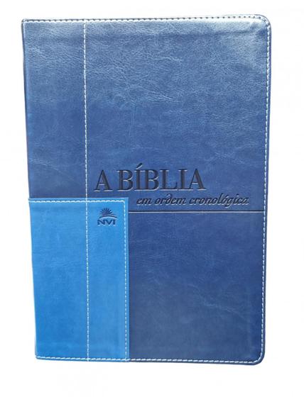 Imagem de Biblia Em Ordem Cronologica Azul Claro E Escuro