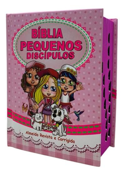 Imagem de Bíblia infantil Menina Letra Grande Capa Dura  Harpa Coros Pentecostal