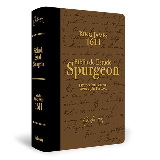 Imagem de Biblia king james fiel 1611 - fiel estudo spurgeon -  marrom/preto  pu importado