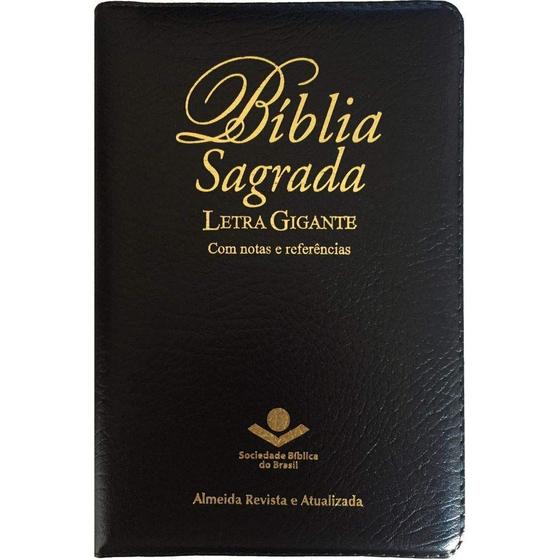 Imagem de Biblia Letra Gigante (Ra) Ziper Preta Sbb