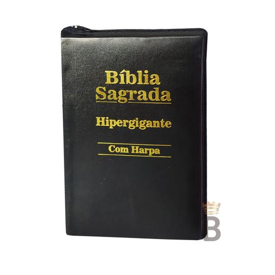 Imagem de Biblia Letra Hipergigante - Zíper  - Preta - C/ Harpa