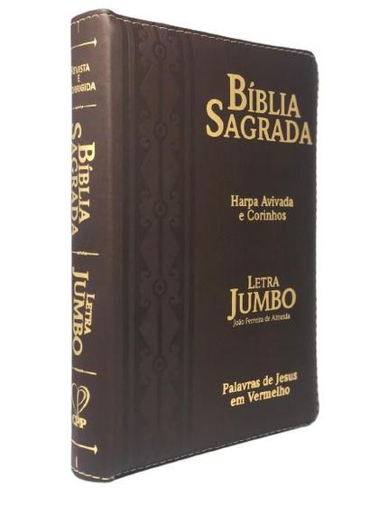 Imagem de - Bíblia Letra Jumbo Harpa Gospel Evangélica Preta Luxo Sem Ziper
