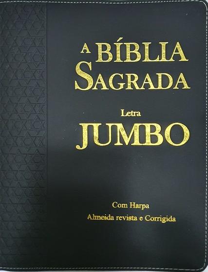 Imagem de Biblia letra jumbo Luxo com Harpa KC