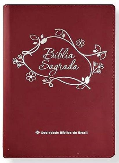 Imagem de Bíblia Linha Ouro - Flores - Capa Vemelha - Letra Grande