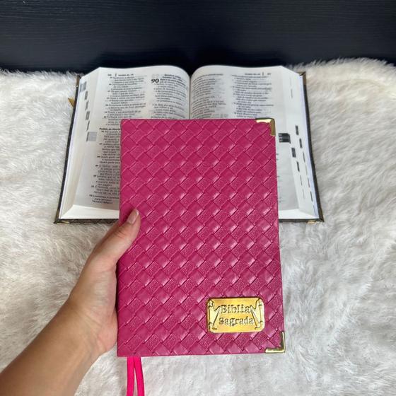 Imagem de Bíblia Luxo Rosa PINK Linguagem NTLH Letras Grandes com índice