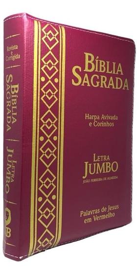 Imagem de Biblia Pentecostal Ziper Assembléia De Deus Igreja Batista Universal Harpa E Coros Palavra De Jesus Em Vermelho