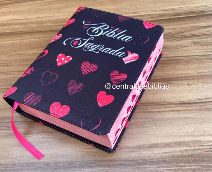 Bíblia pequena Feminina de bolsa Com Harpa e E Índice Capa exclusiva ...