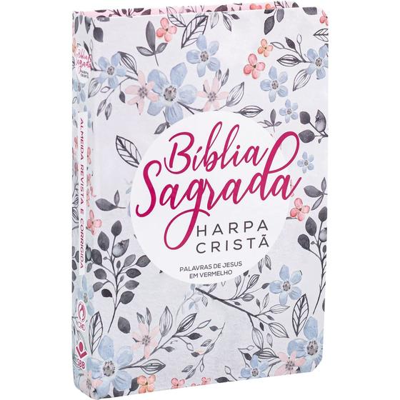 Imagem de Bíblia RC Harpa Cristã Letra Grande  Floral Capa Dura - SBB