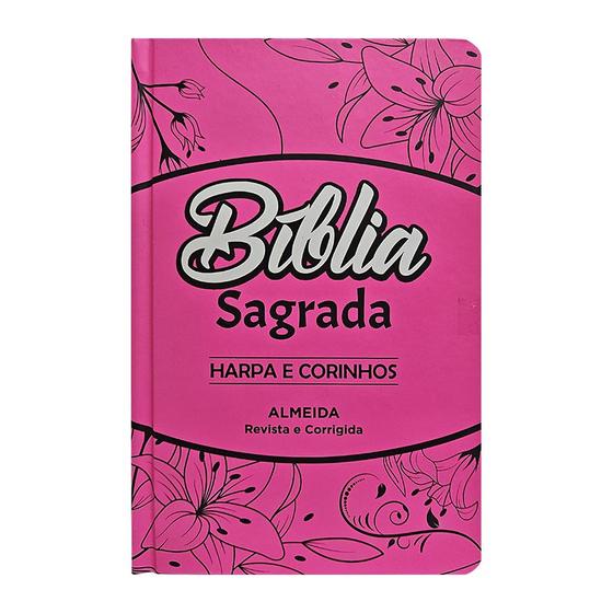 Imagem de Bíblia Sagrada ARC  Harpa  PPM  PJV  Letra Gigante  Capa Dura  Traços Floral