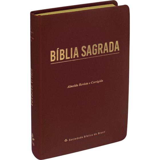 Imagem de Bíblia Sagrada ARC  Letra Gigante  Linha Ouro  Sintético Flexível  Vinho - SBB