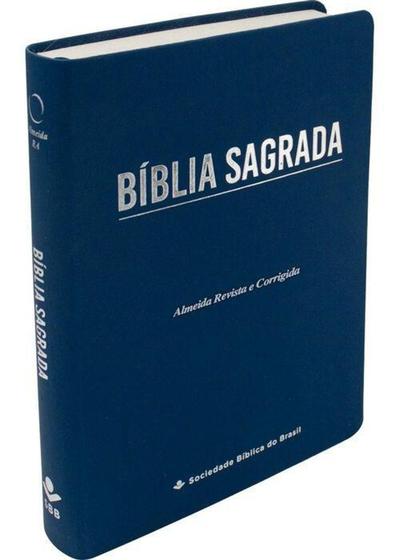 Imagem de Bíblia Sagrada ARC  Letra Gigante  Sintético Flexível  Azul Escuro