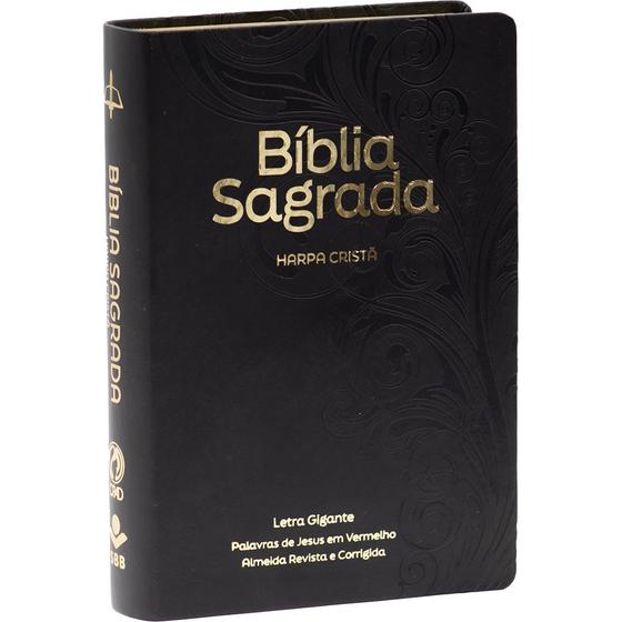 Imagem de Bíblia Sagrada com Harpa Cristã  ARC  Letra Gigante